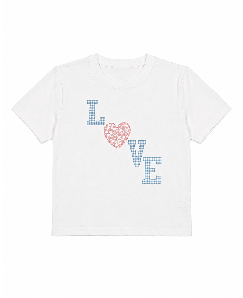 Prince Peter Collection Girls' Plaid Love Tee - Big Kid