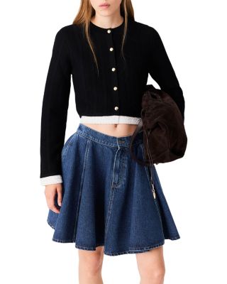 Contrast Trim Long Sleeve Cardigan