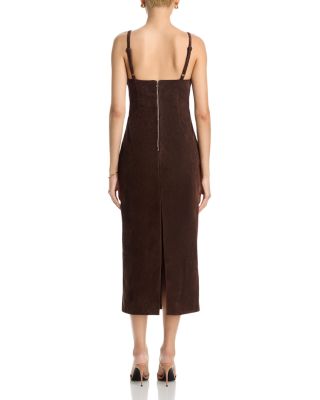 Estine Faux Suede Midi Dress - thumbnail 4
