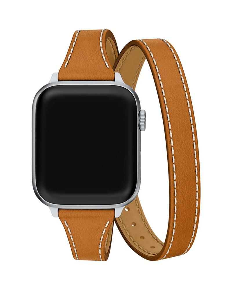 Michele Brown Leather Band for Apple Watch, 38-49mm