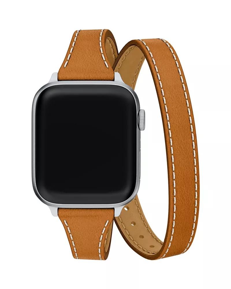 Michele Brown Leather Band for Apple Watch, 38-49mm