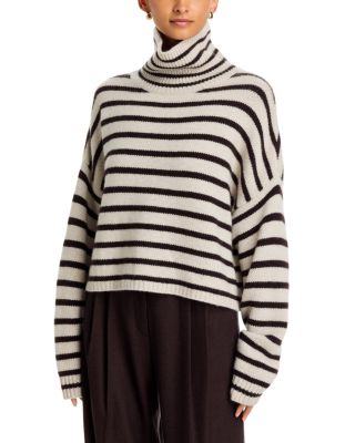 Zerlina Striped Cashmere Turtleneck