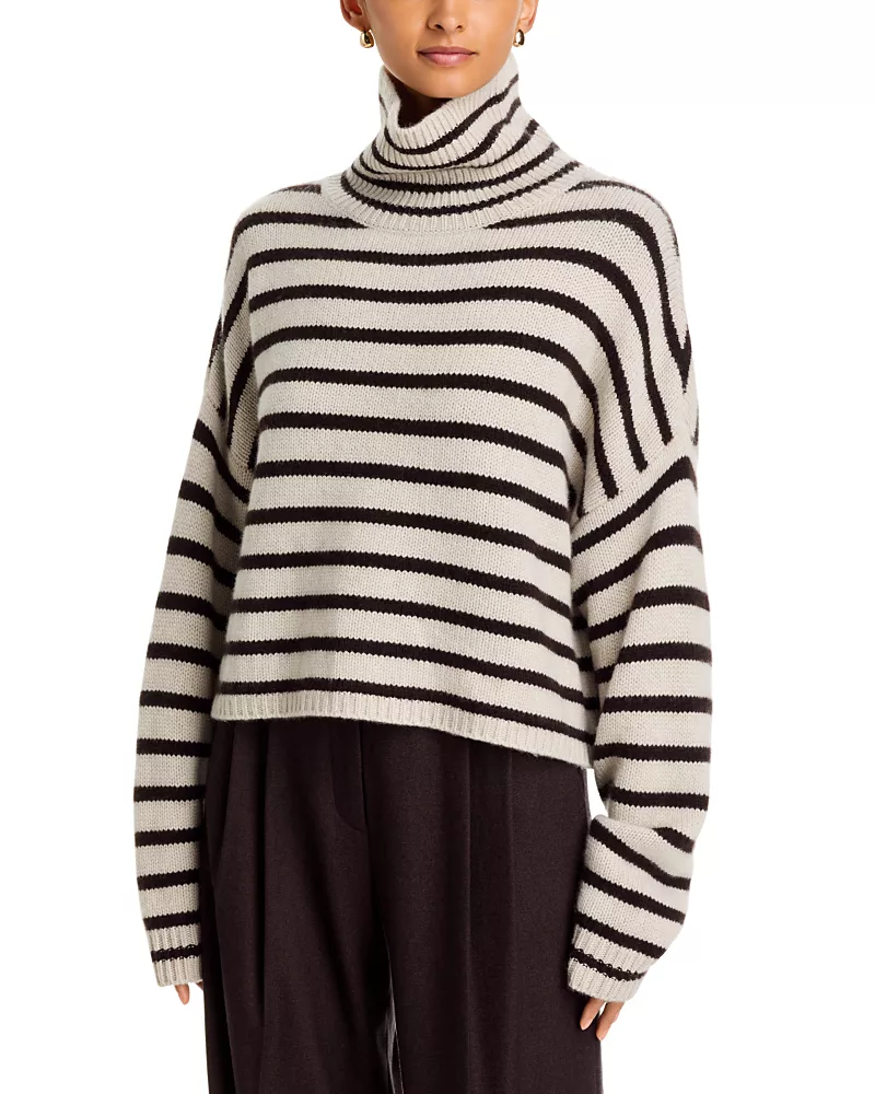 Lisa Yang Zerlina Striped Cashmere Turtleneck