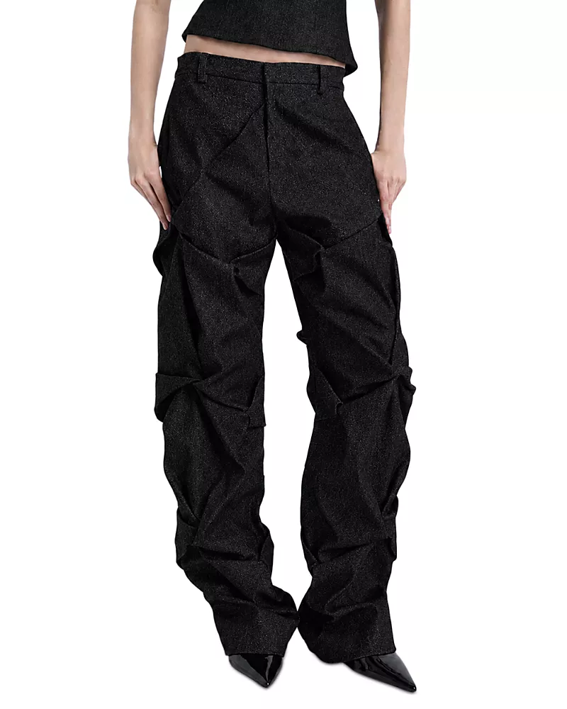 Kate Barton Astrid Denim Sculpted Drape Trousers