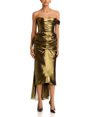 Silk Blend Lam&eacute; Cocktail Dress