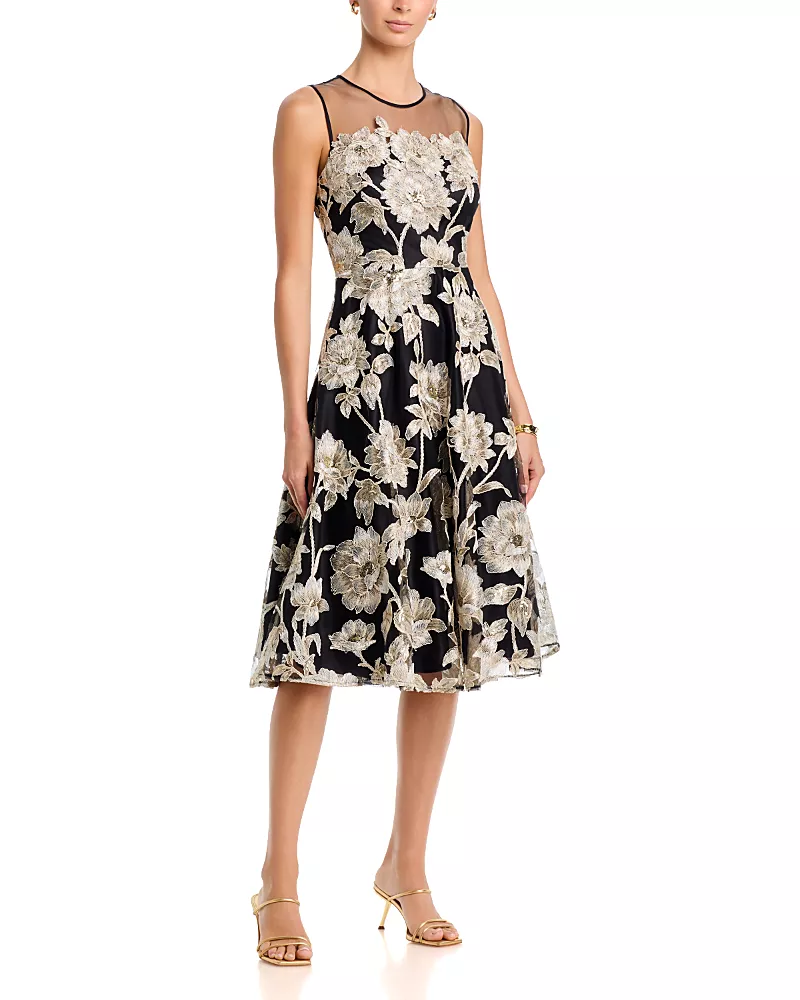 Eliza J Lace Sleeveless Midi Dress