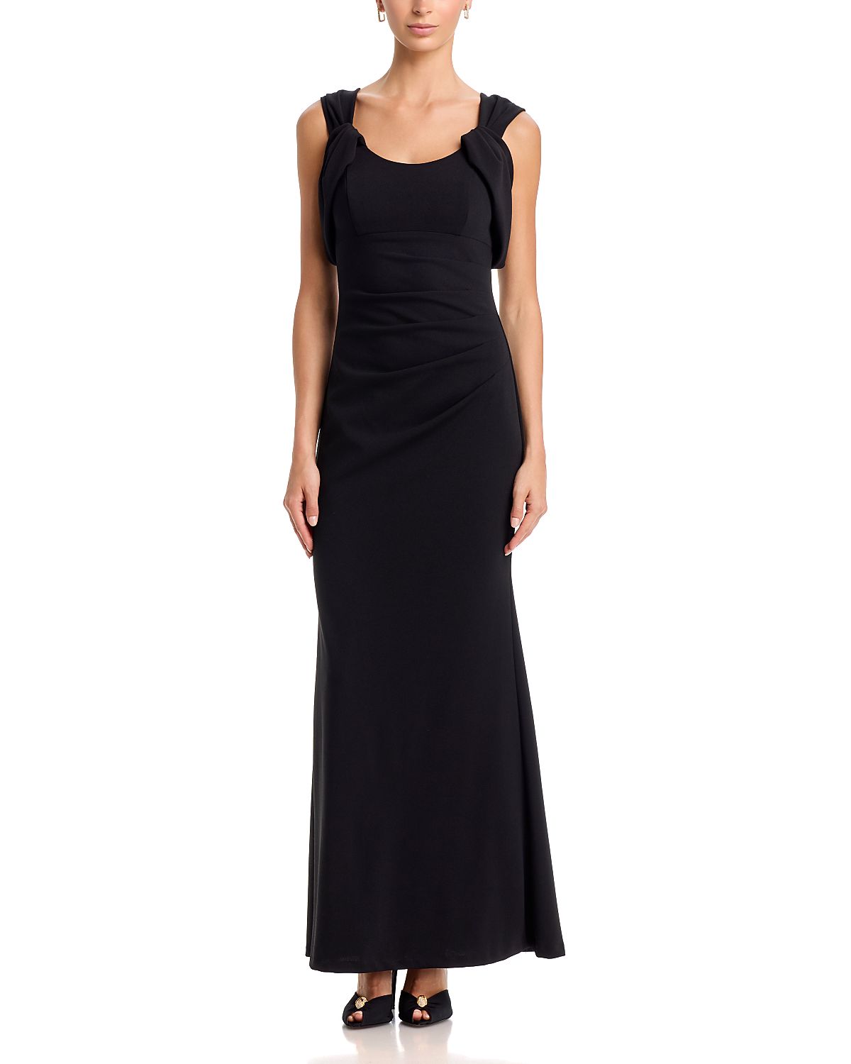 Eliza J Draped Shoulder Mermaid Gown