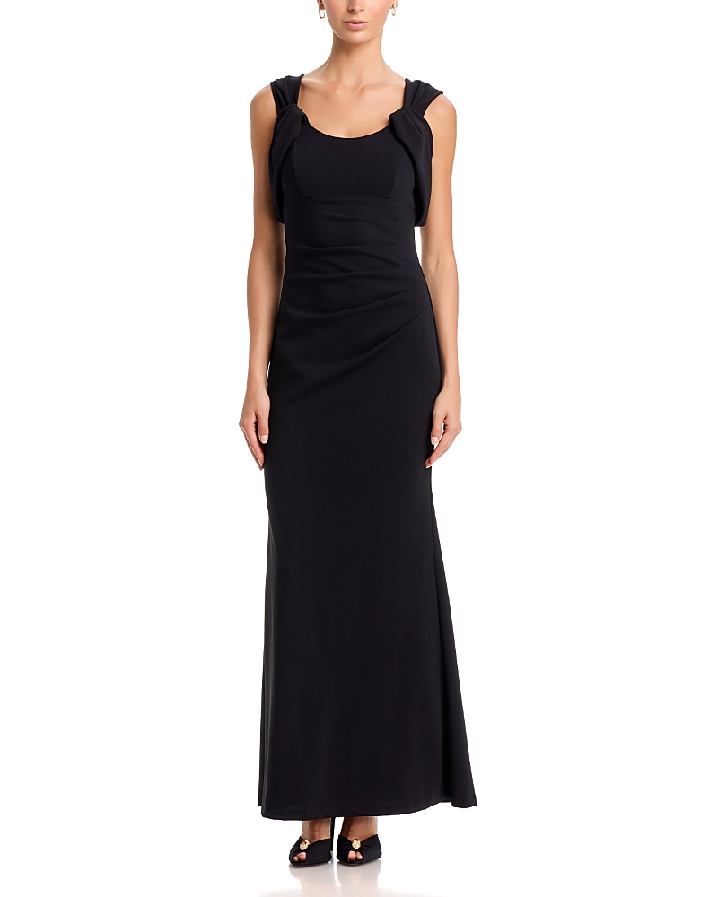 Eliza J Draped Shoulder Mermaid Gown