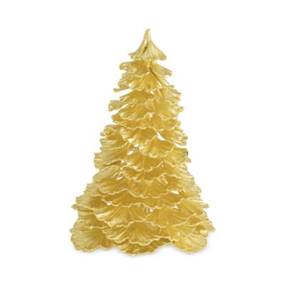Ginkgo Gold Christmas Tree Figurine 10"