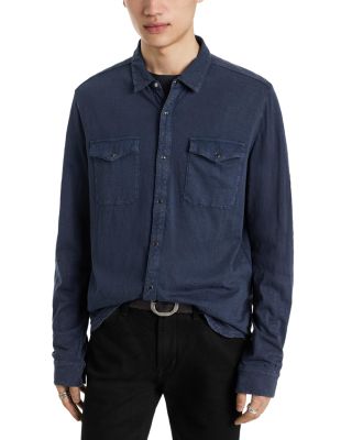 John Varvatos — John Varvatos Arvon Cotton Textured Knit Button Down Western Shirt