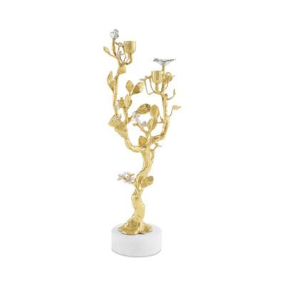 Lovebirds Silver & Gold Candelabra