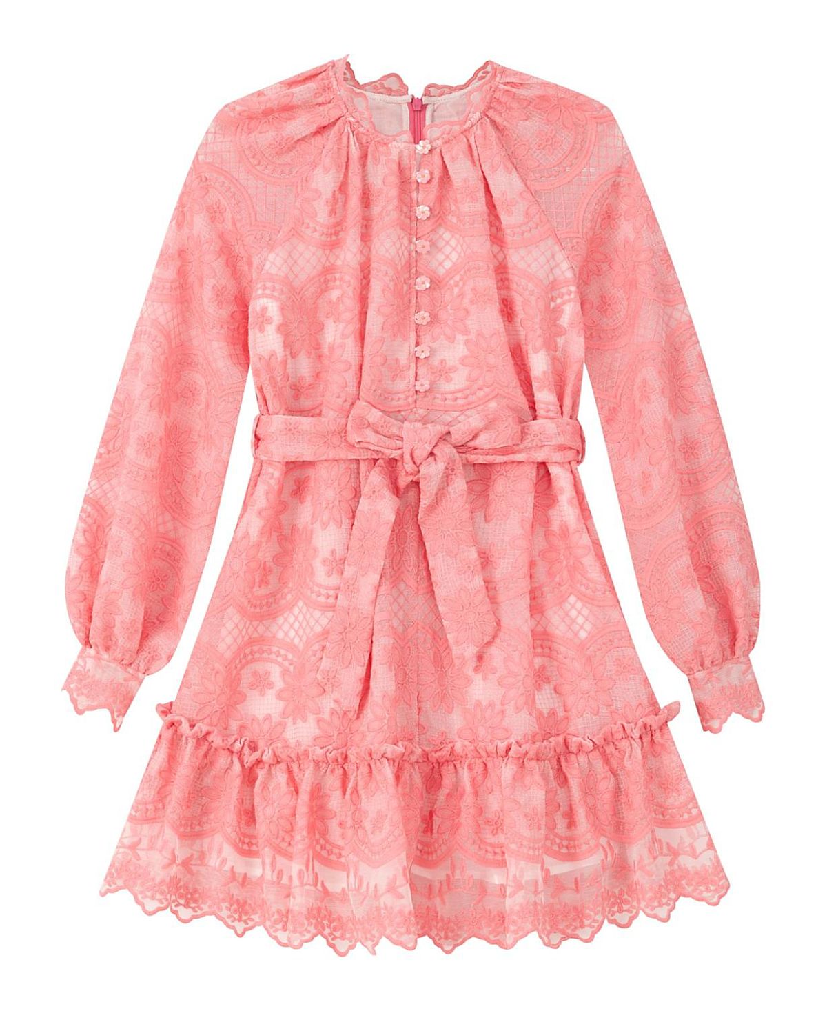 Marlo Kids Girls' Kaia Lace Embroidered Mini Dress - Little Kid, Big Kid