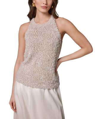 Paper Tape Halter Sweater Tank Top