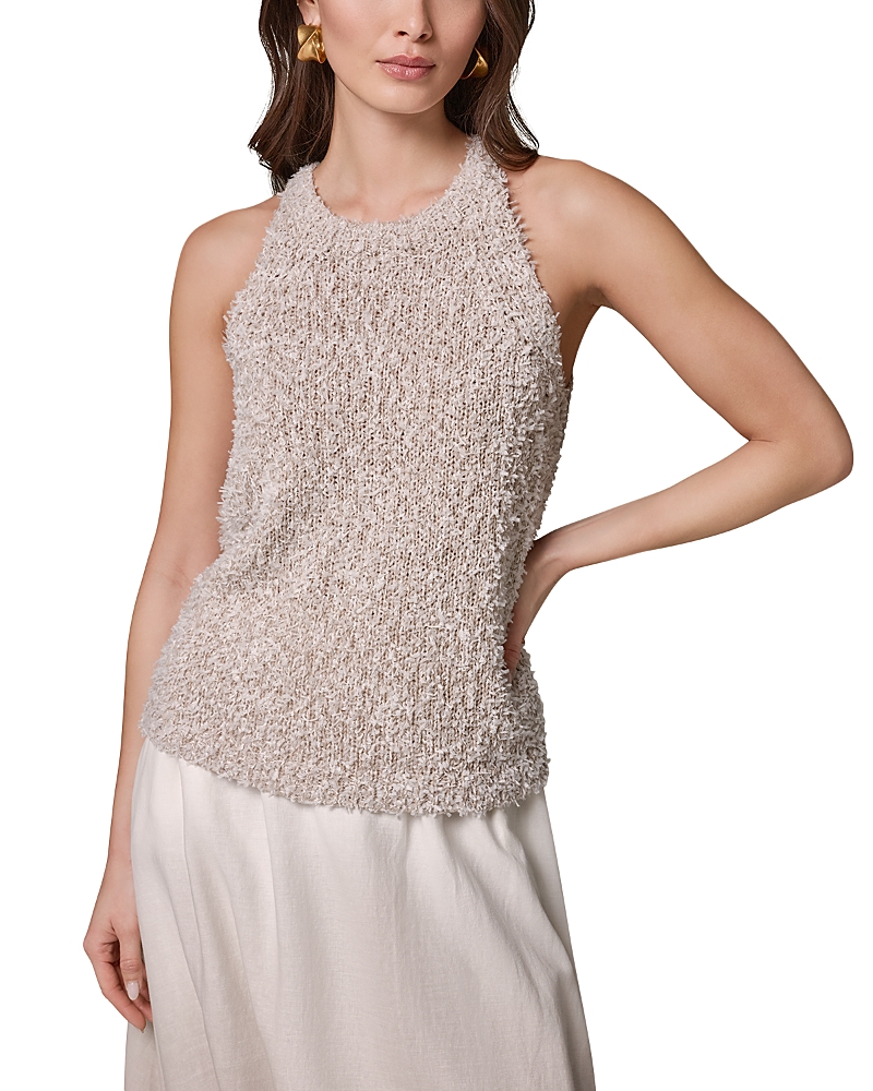 Donna Karan Paper Tape Halter Sweater Tank Top