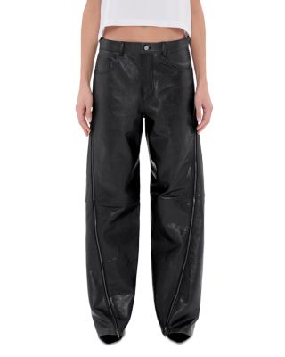 Bonnie Leather Mid Rise Straight Pants