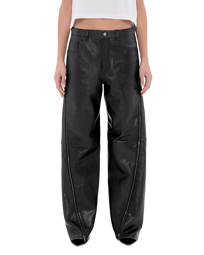 Haikure Bonnie Leather Mid Rise Straight Pants