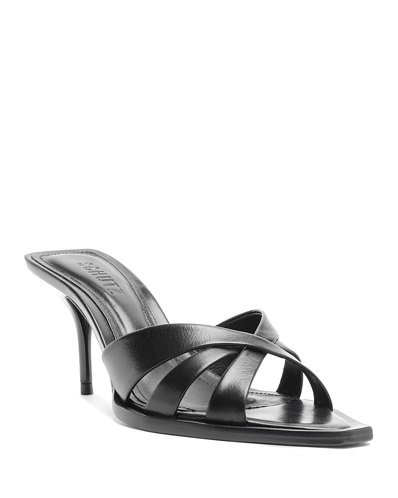 Schutz Women's Keefa Leather Leaf Mules
