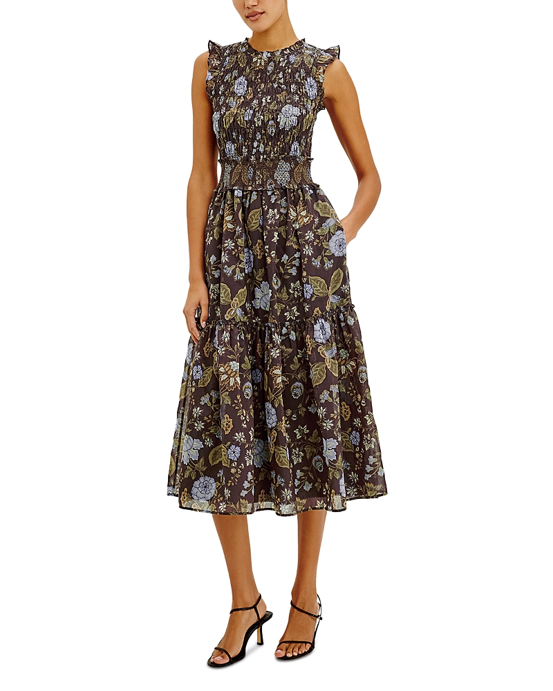 Rails Vivier Ruffle Smocked Midi Dress