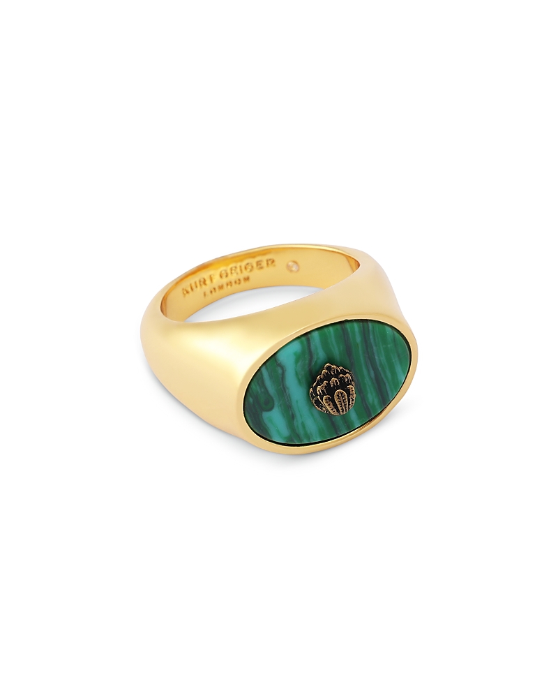 Kurt Geiger London Signature Eagle Malachite Signet Ring