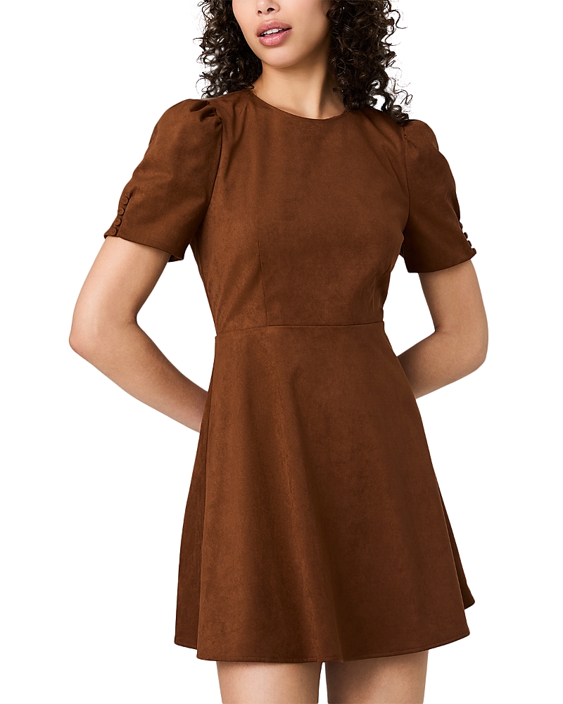 French Connection Sonja Faux Suede Flare Mini Dress