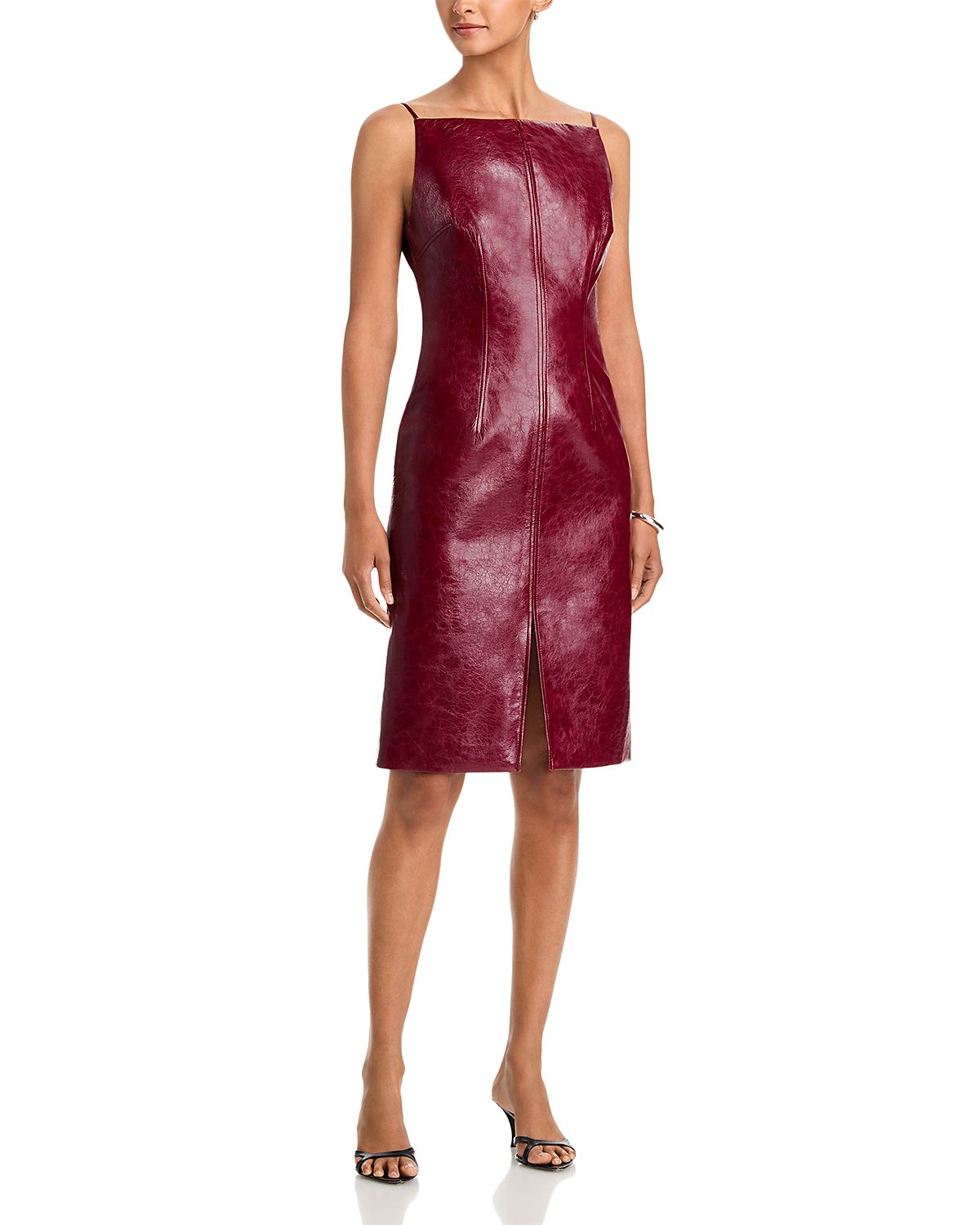Toccin Zivana Faux Leather Boat Neck Dress