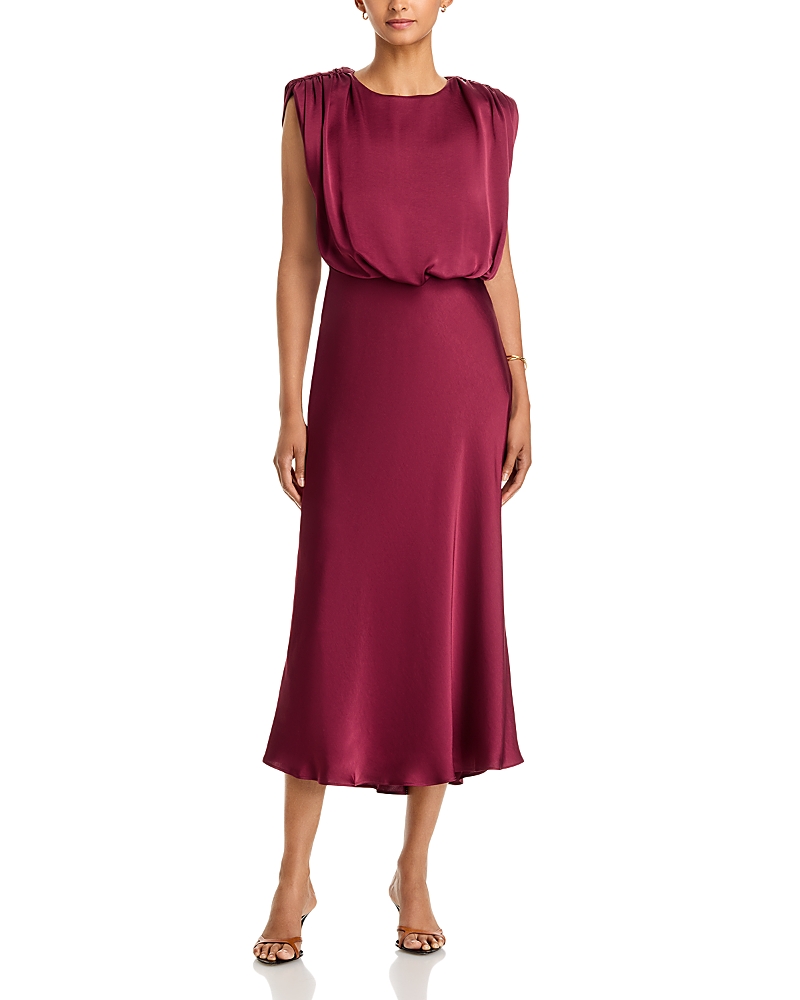 Toccin Flora Sleeveless Blouson Silky Satin Dress