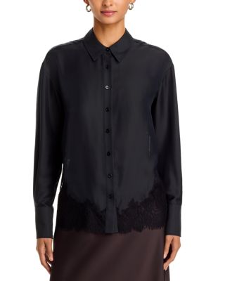 Toni Lace Trim Button Down Shirt