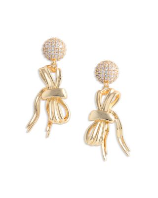 Crystal Bow Drop Earrings