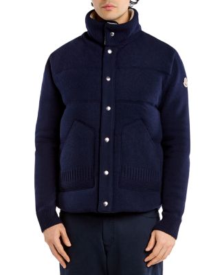 Wool & Cashmere Logo Patch Down Cardigan Sweater