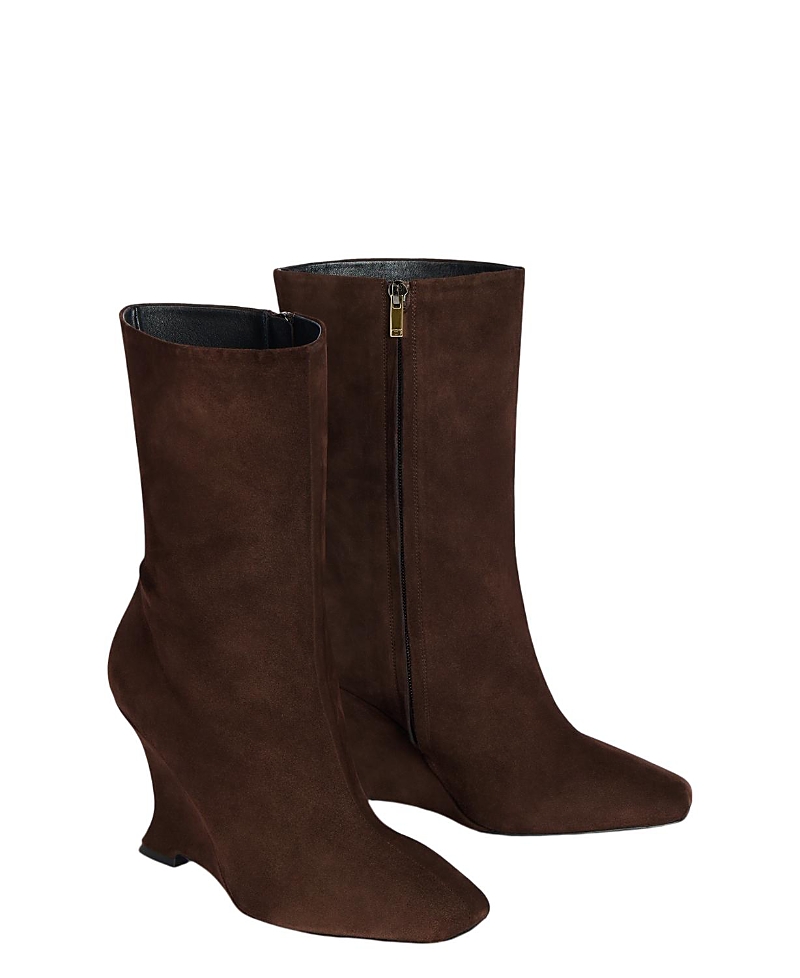Balmain Women's Wedge Ankle Boots in Suede