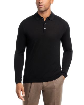 Wool & Silk Long Sleeve Knit Polo