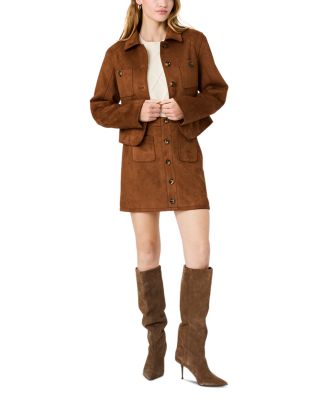 Laney Faux Suede Tailored Jacket & Laney Faux Suede Mini Skirt