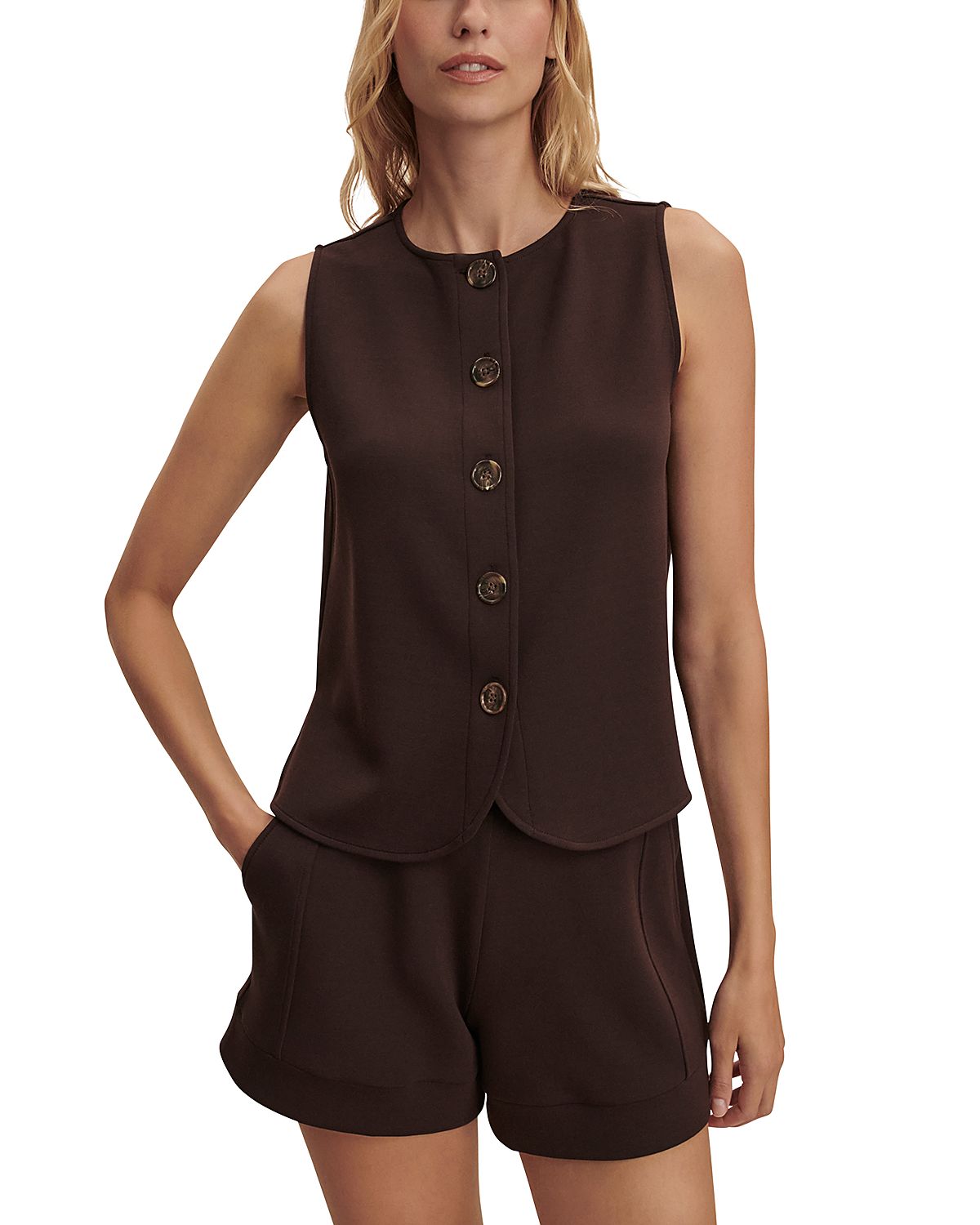 Varley Josie Button Through Tank Top