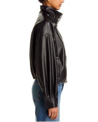 Dessa Faux Leather Funnel Collar Jacket - thumbnail 9