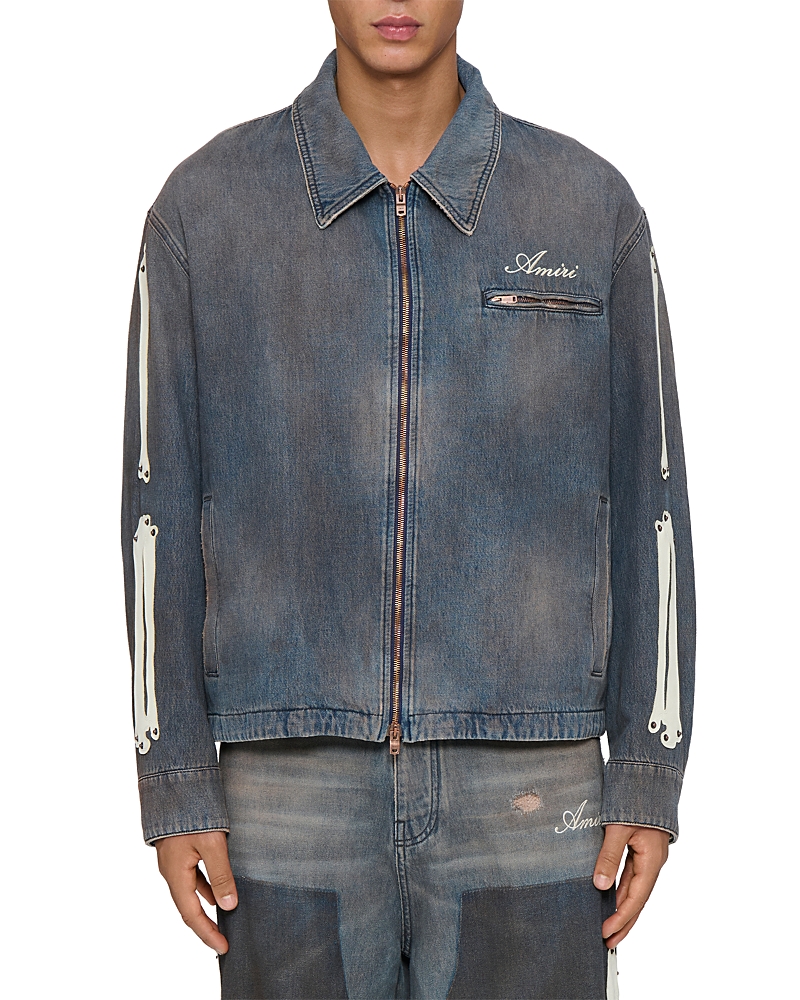 amiri Logo Denim Cotton Bones Jacket