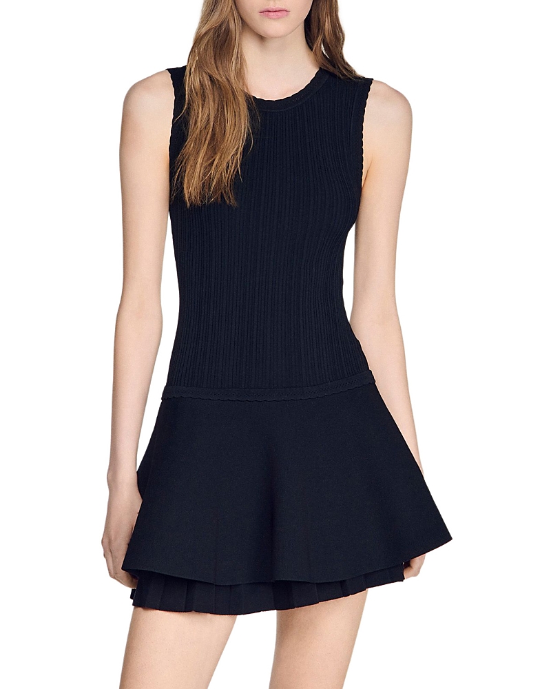 Sandro Tamara Ruffled Short Knit Dress
