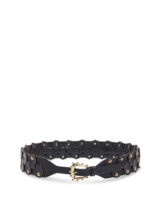 Women's Interlaced Studded Leather Belt