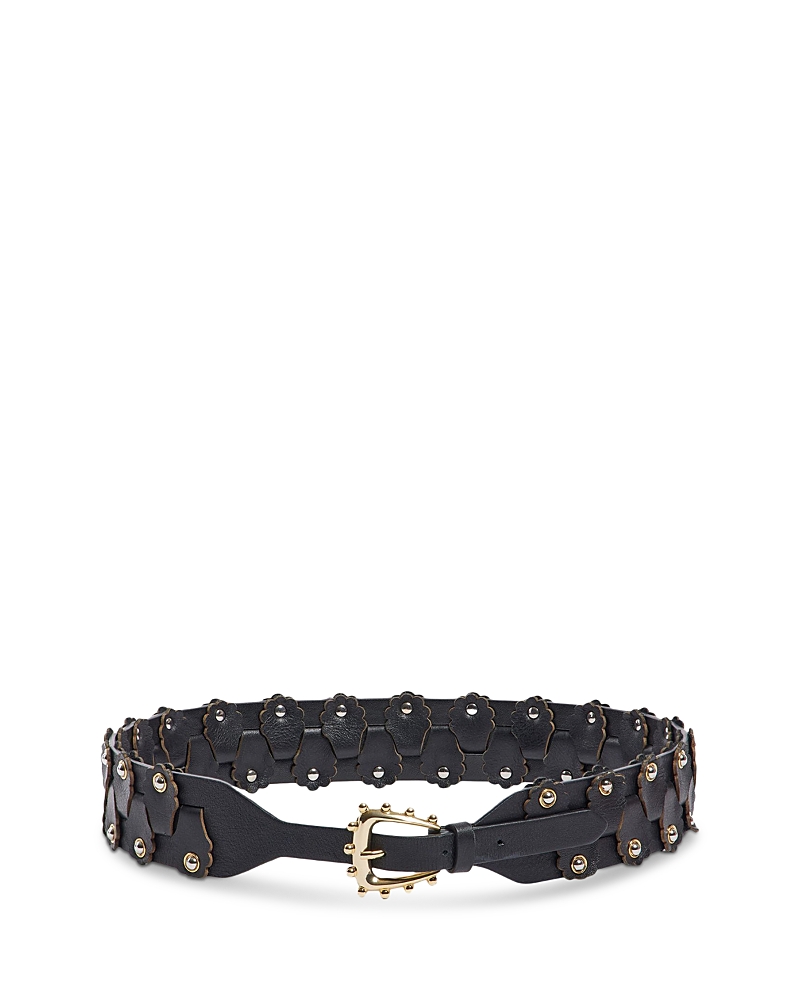 Sandro Women's Interlaced Studded Leather Belt