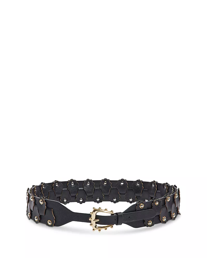Sandro Women's Interlaced Studded Leather Belt