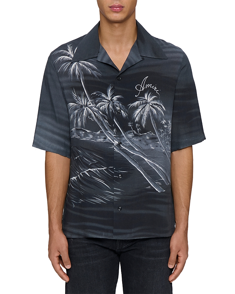 amiri Airbrush Palms Camp Shirt
