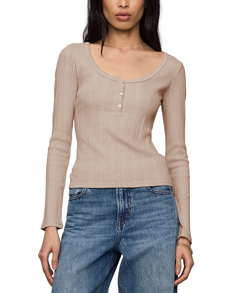 Z Supply Audri Scalloped Long Sleeve Top
