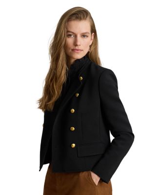 Double Breasted Sabl&eacute; Crepe Jacket