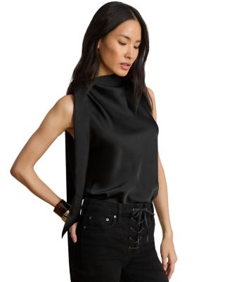 Tie Neck Charmeuse Blouse