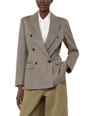 Mxmeccelso Double Breasted Houndstooth Blazer