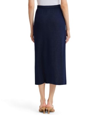 Ming Wang Plus Straight Floral Jacquard Soft Knit Maxi Skirt