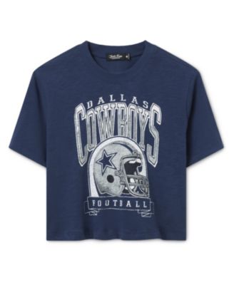 Women's NFL Dallas Cowboys Helmet Mock Neck Crop Tee