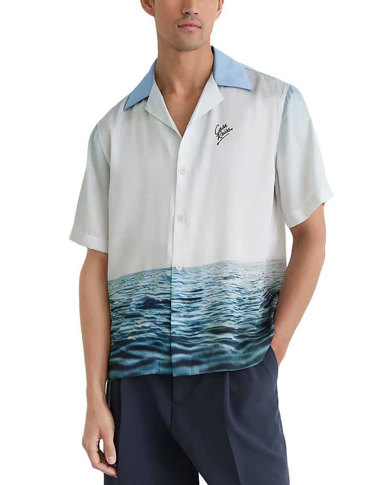 Reiss Dive Landscape Cuban Collar Shirt