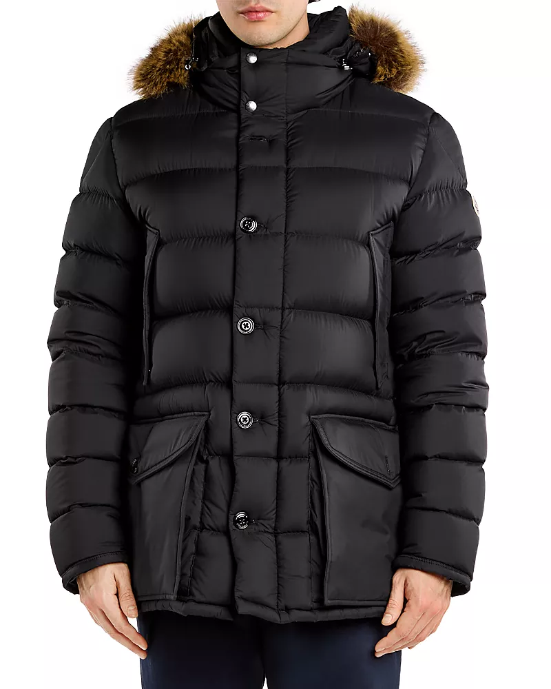 Moncler Clunye Hooded Stand Collar Down Parka