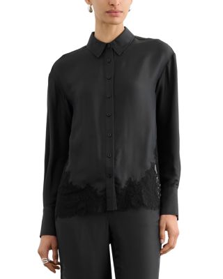 Toccin Toni Lace Trim Button Down Shirt