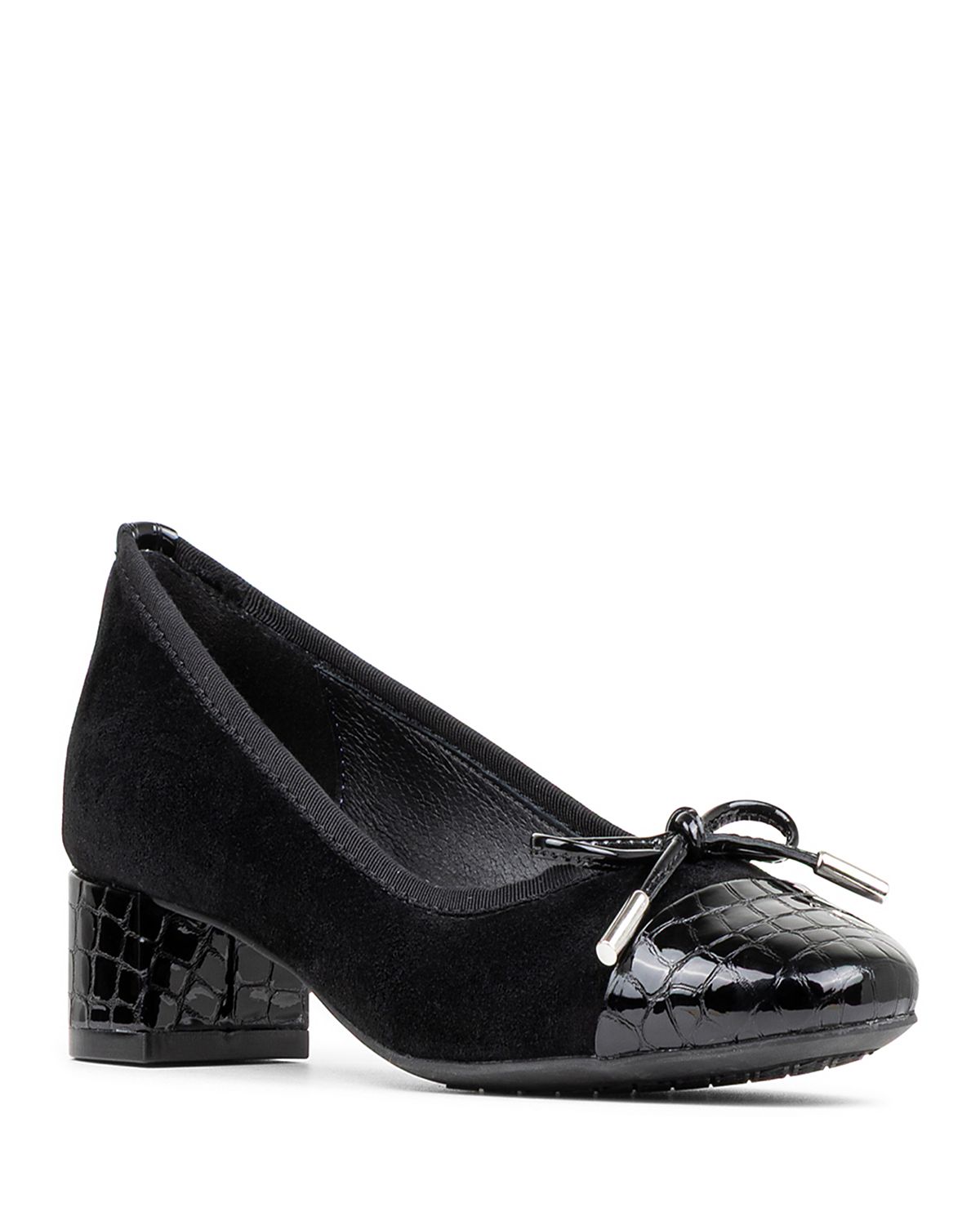 Donald Pliner Women's Bow Leather Suede Mid Heel Pumps
